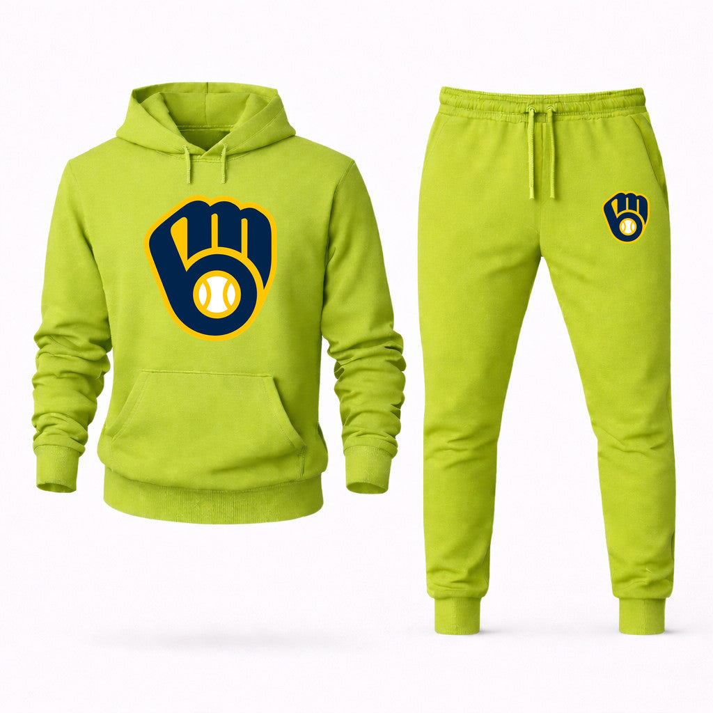 Milwaukee Brewers Hoodie and Joggers Set - Lime Green