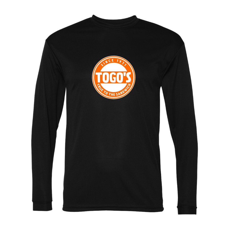 Men's Togos Polyester Long Sleeve T-Shirt - Black