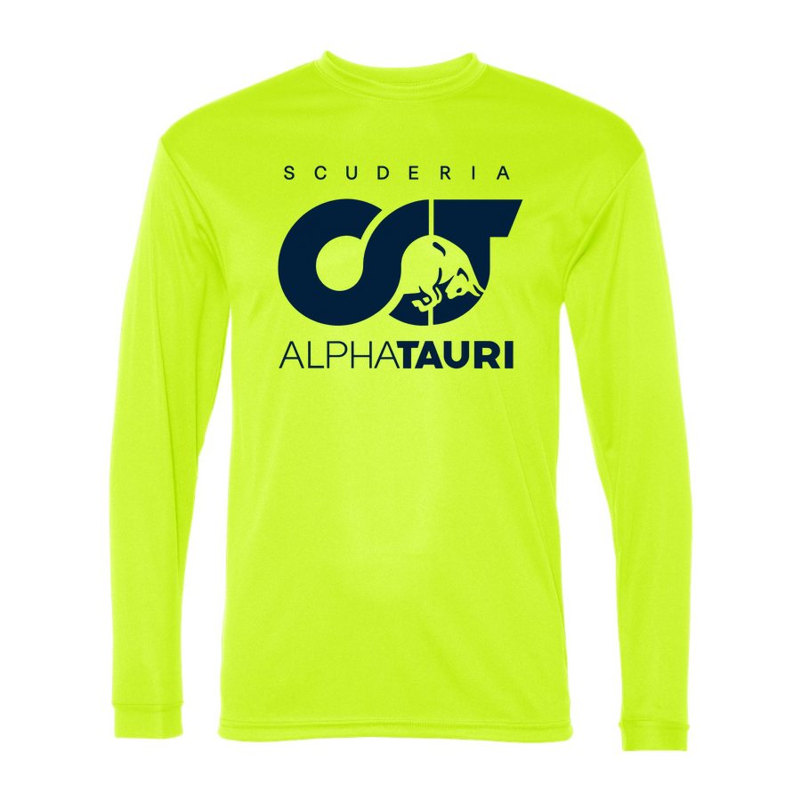 Men's Scuderia AlphaTauri Polyester Long Sleeve T-Shirt - Safety Yellow