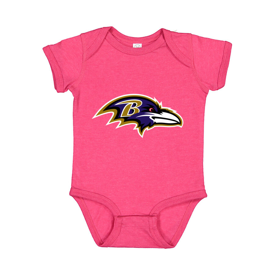 Baltimore Ravens Baby Romper Onesie - Pink