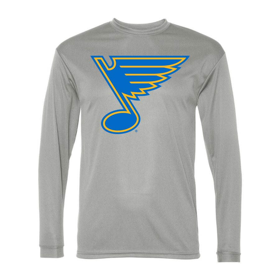 Men's St. Louis Blues Polyester Long Sleeve T-Shirt - Silver