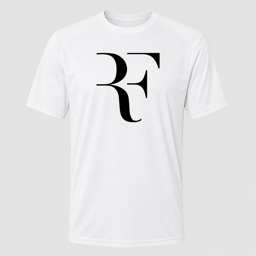 Men's Roger Federer Black Performance T-Shirt - White