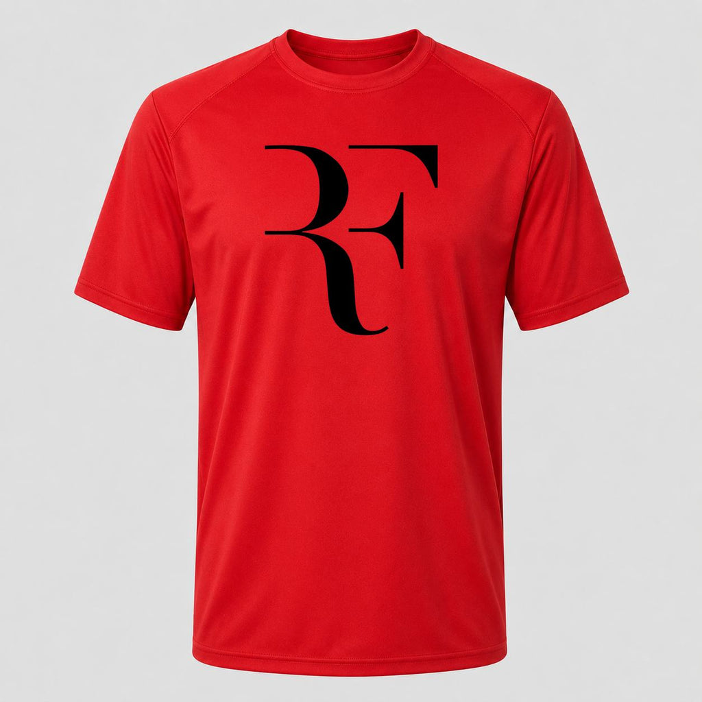 Men's Roger Federer Black Performance T-Shirt - Red