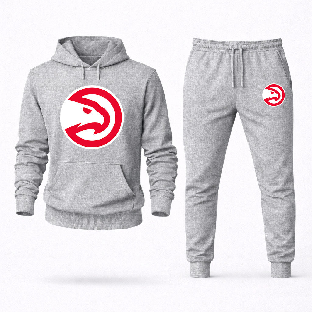 Atlanta Hawks Hoodie and Joggers Set - Grey