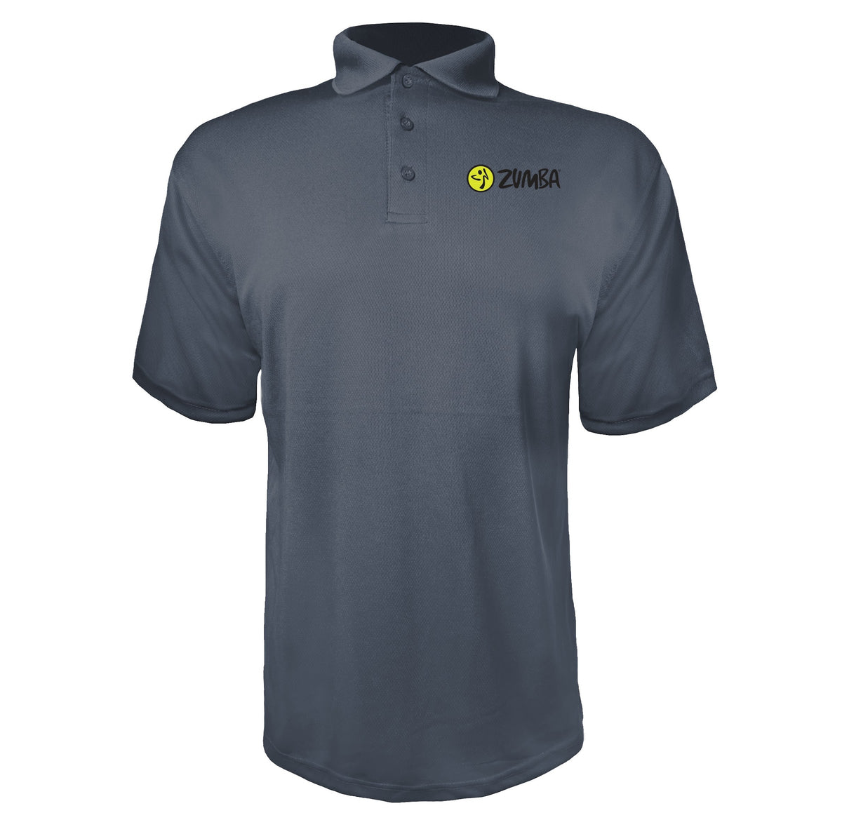 Zumba Fitness men's polyester polo in Charcoal