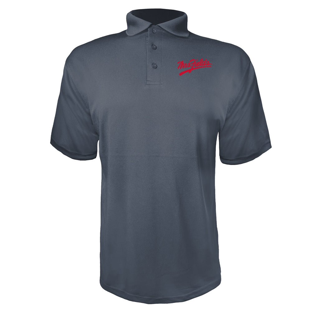 Mrs. Fields men's polyester polo in Charcoal