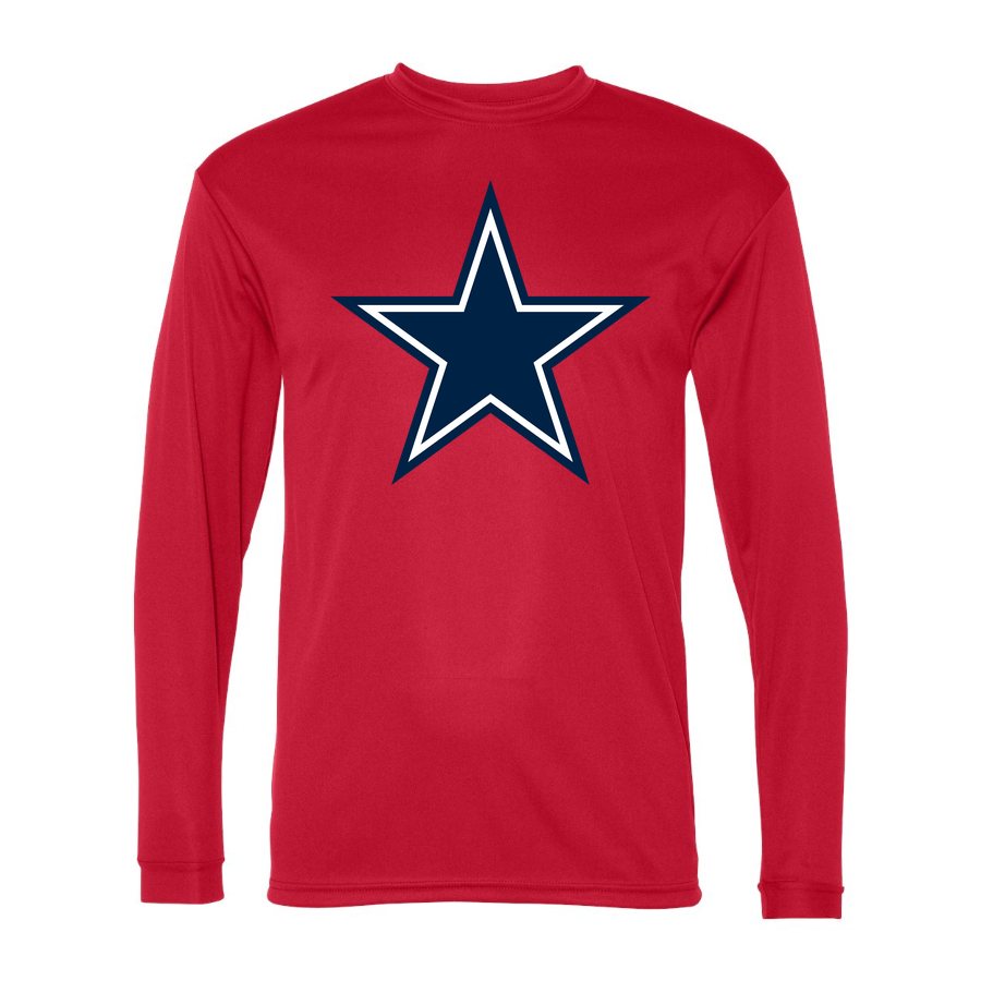 Men's Dallas Cowboys Polyester Long Sleeve T-Shirt - Red