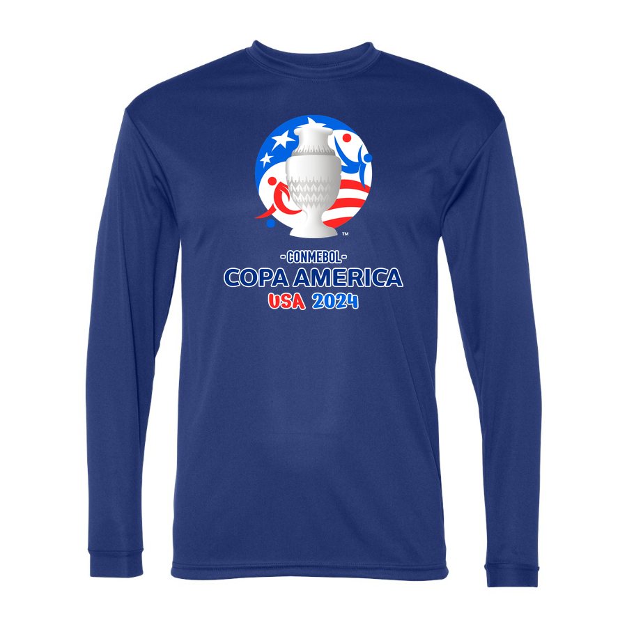 Men's Copa America 2024 Polyester Long Sleeve T-Shirt - Royal Blue