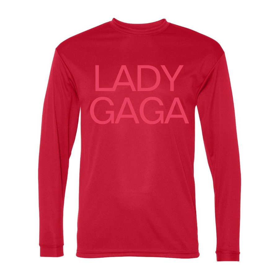 Men's Lady Gaga Polyester Long Sleeve T-Shirt - Red