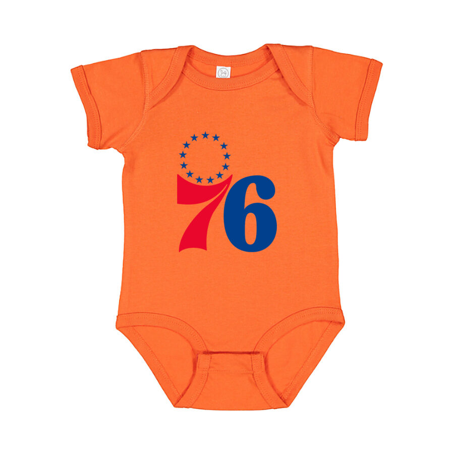 Philadelphia 76ers Baby Romper Onesie - Orange