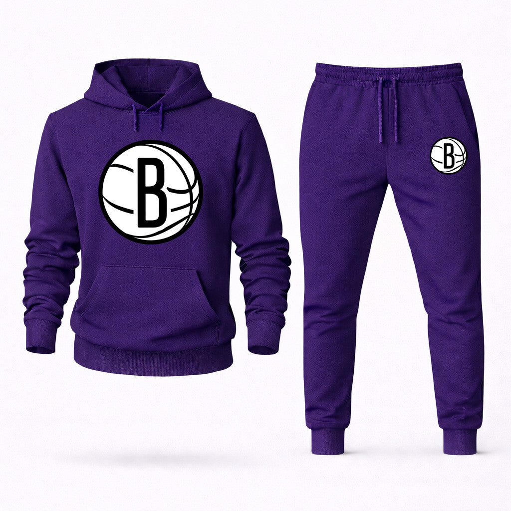 Brooklyn Nets Hoodie and Joggers Set - Purple