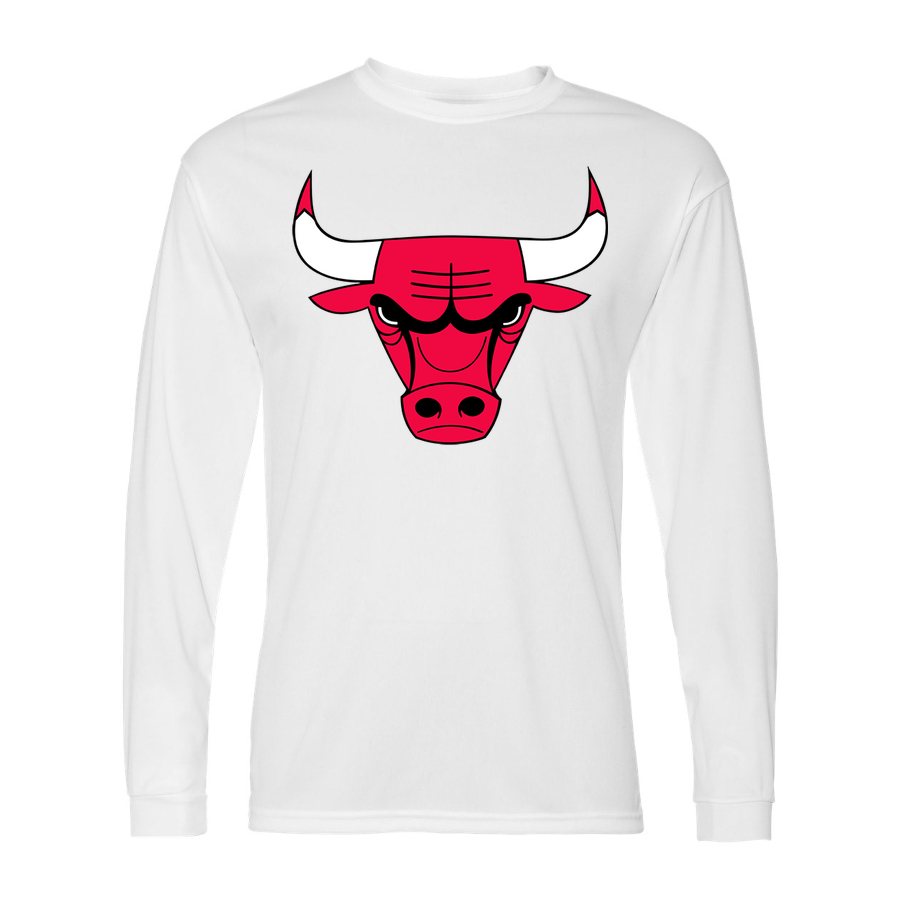 Men's Chicago Bulls Polyester Long Sleeve T-Shirt - White
