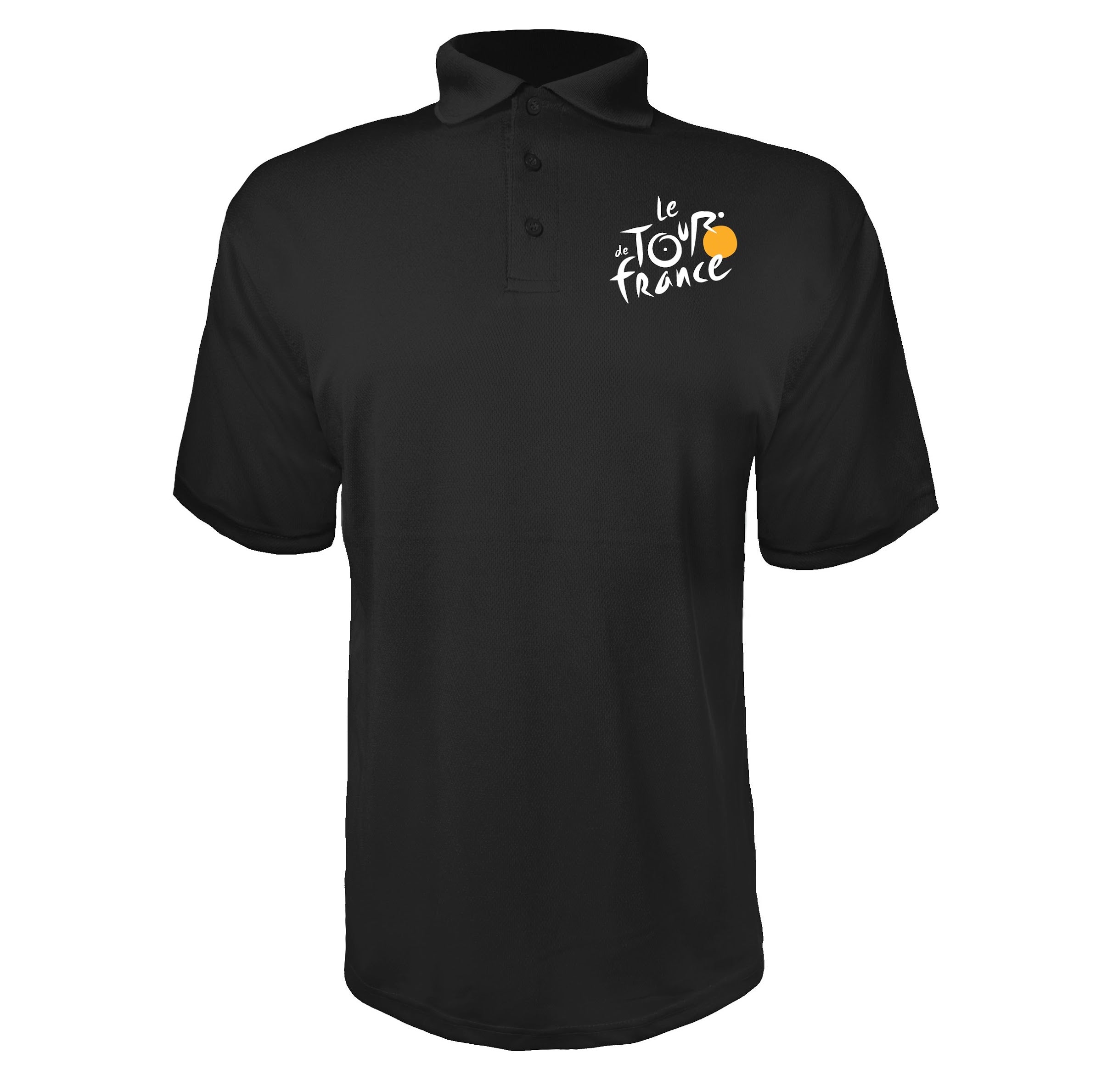Tour de France White Black polyester polo