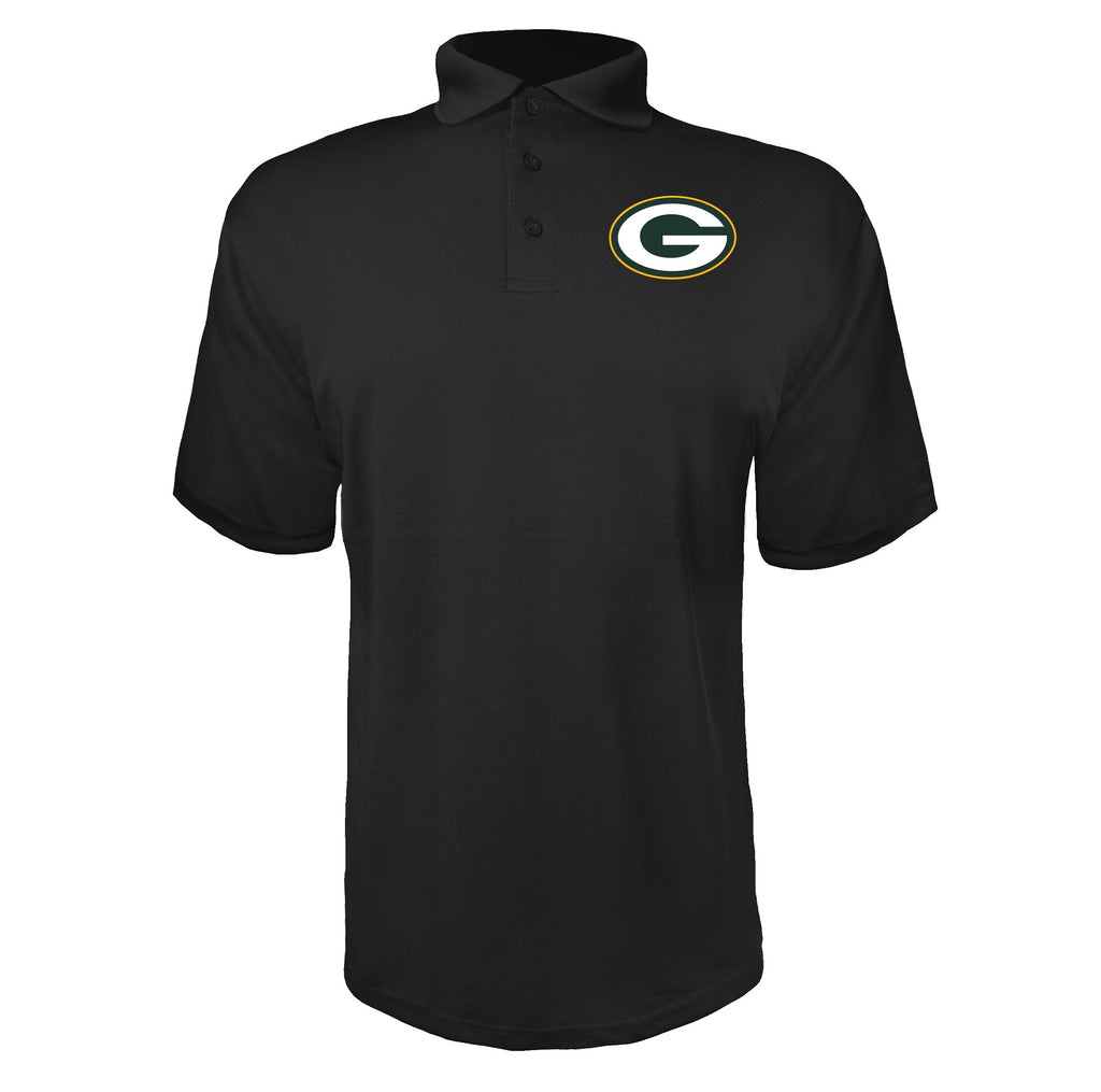 Green Bay Packers Black polyester polo