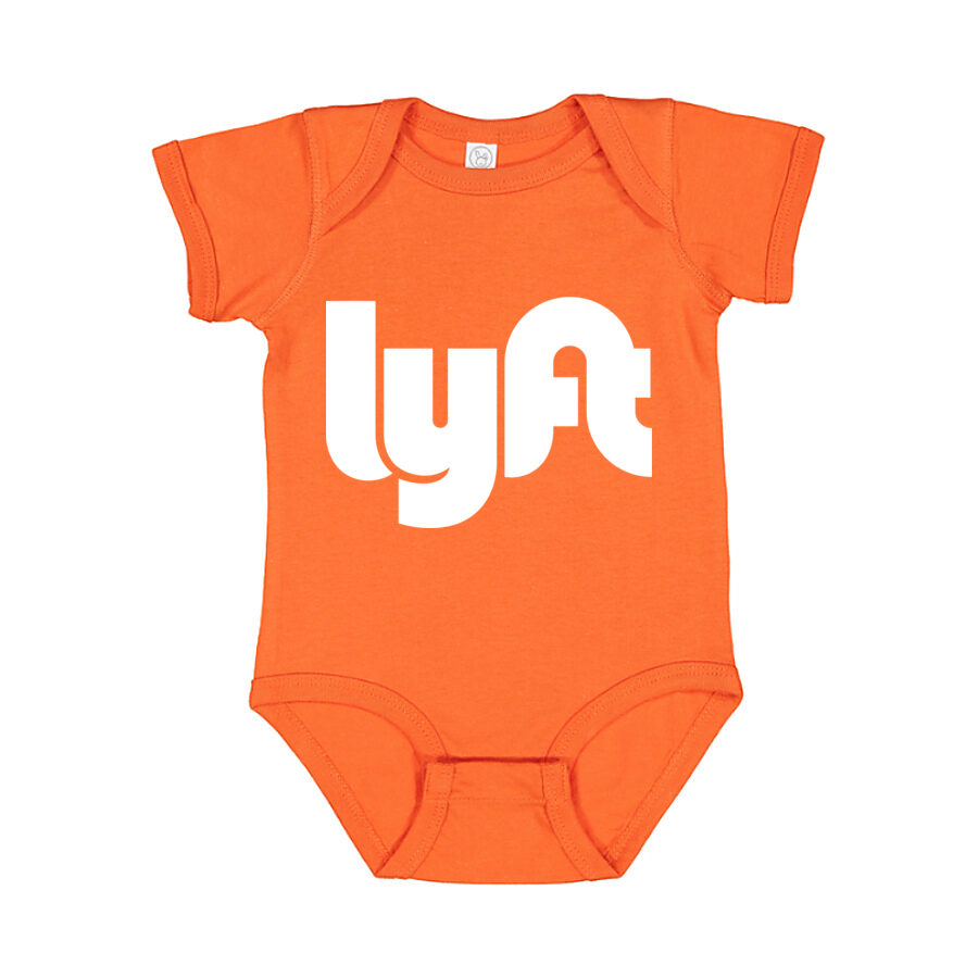 Lyft White Logo Baby Romper Onesie - Orange