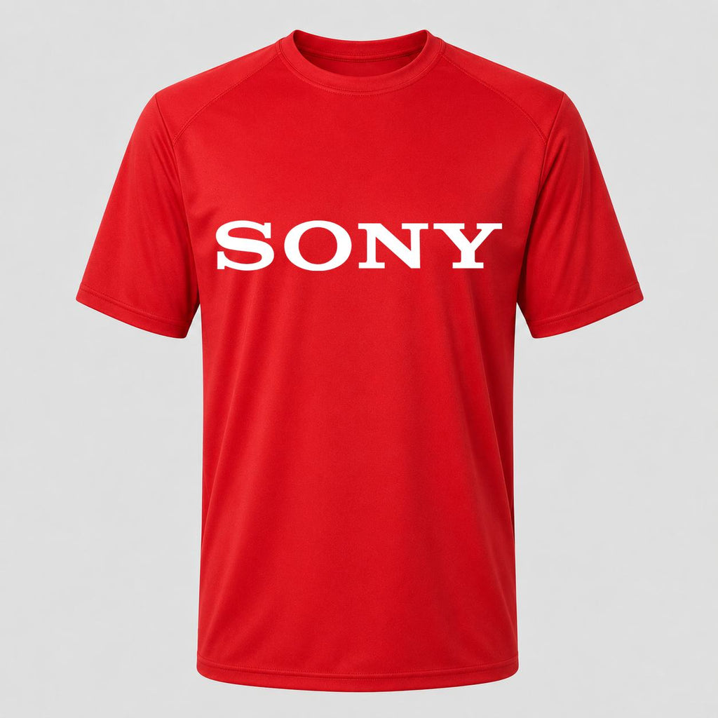 Men's Sony White Performance T-Shirt - Red
