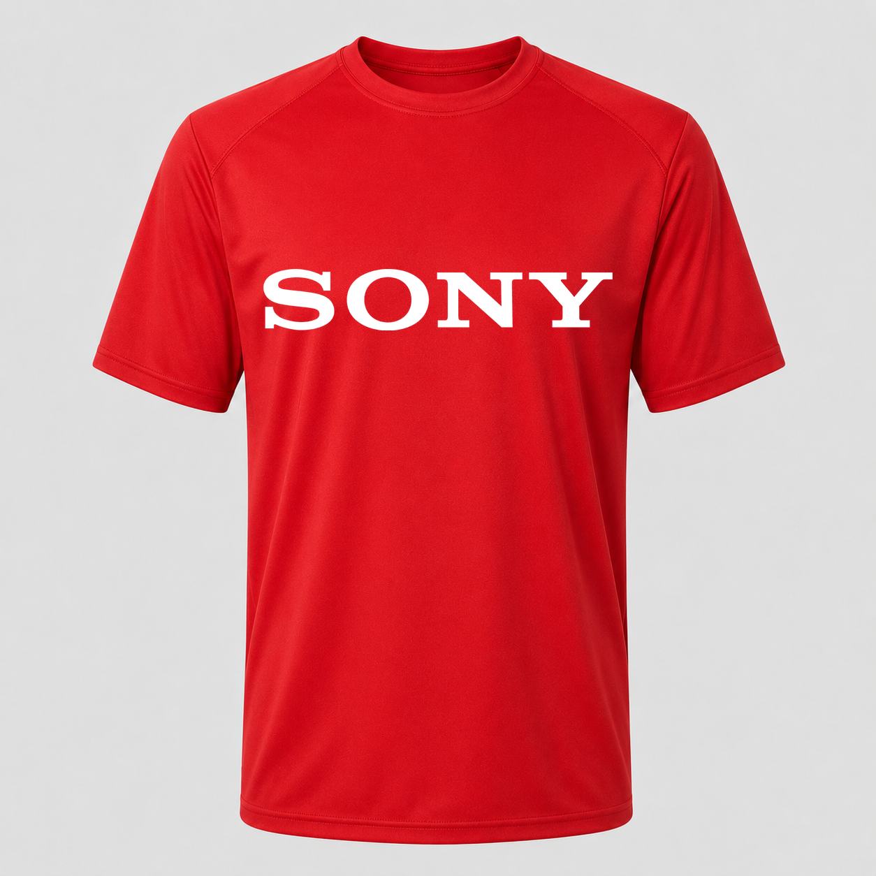 Men's Sony White Performance T-Shirt - Red