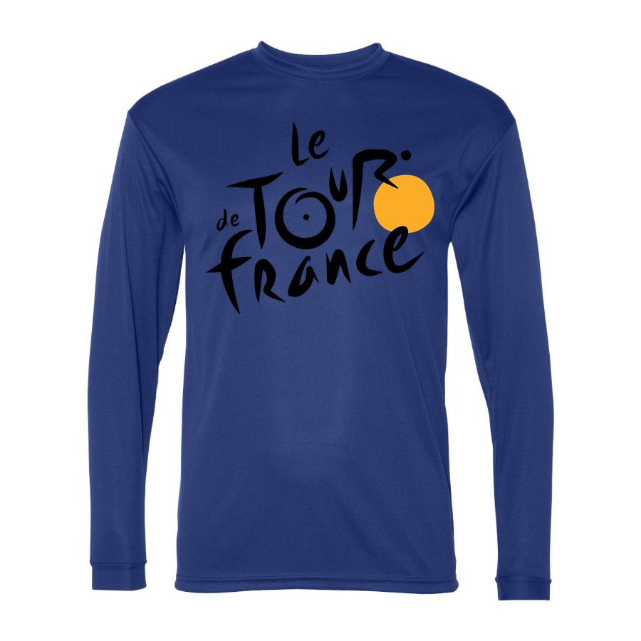 Men's Tour de France Polyester Long Sleeve T-Shirt - Royal Blue