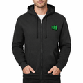 Hulk Punch Zipper Hoodie - Black