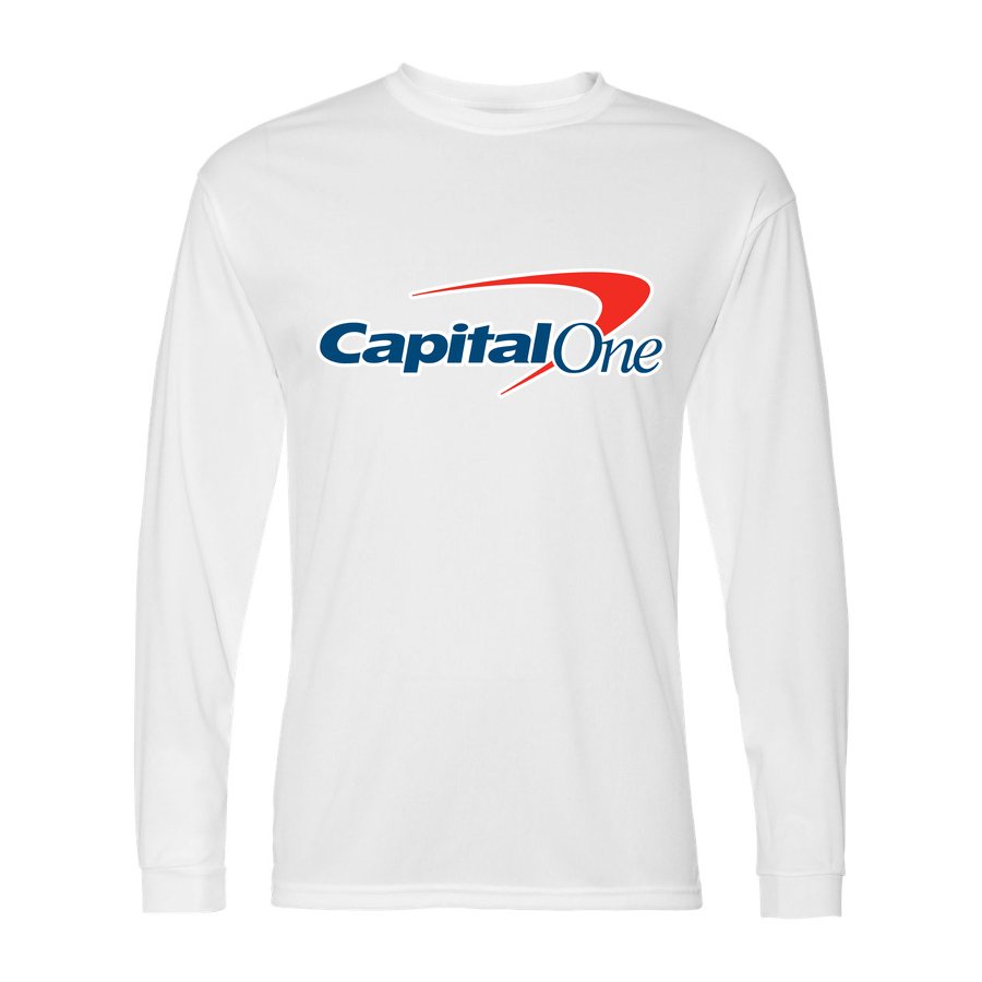 Men's Capital One Polyester Long Sleeve T-Shirt - White