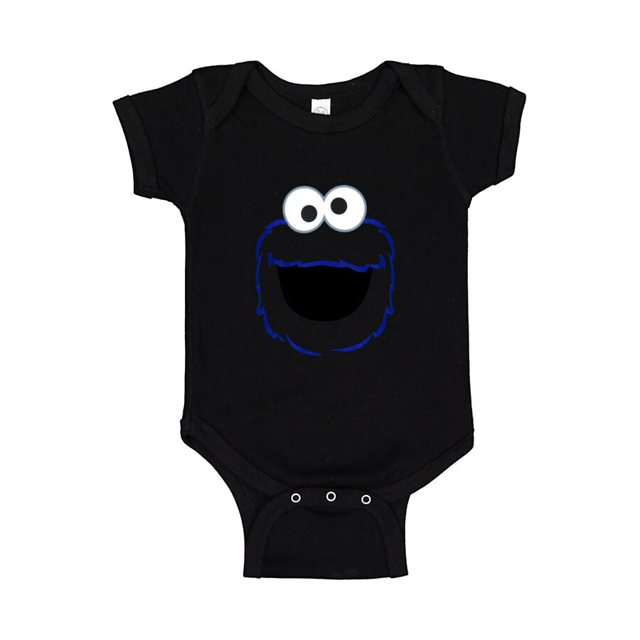 Cookie Monster Baby Romper Onesie - Black