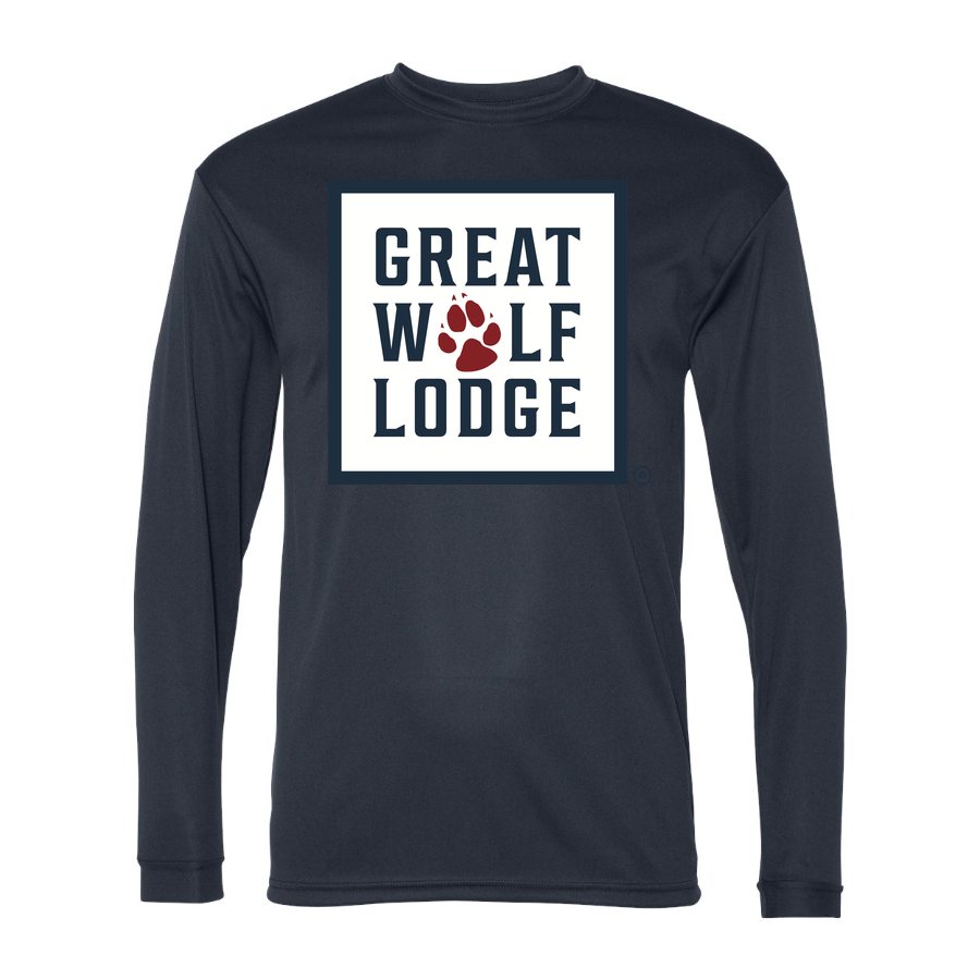 Men's Great Wolf Lodge Polyester Long Sleeve T-Shirt - Navy