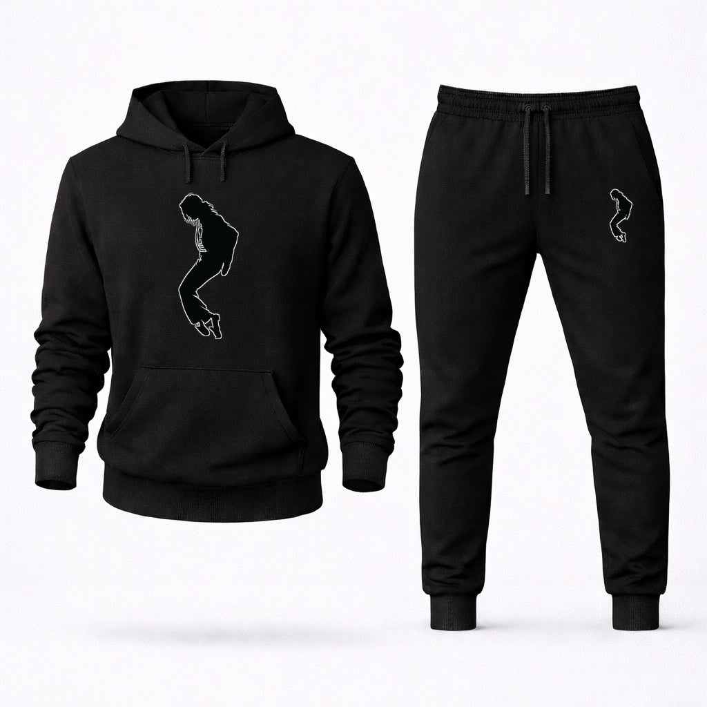 Michael Jackson Hoodie and Joggers Set - Black