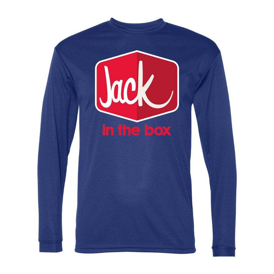 Men's Jack in the Box Polyester Long Sleeve T-Shirt - Royal Blue