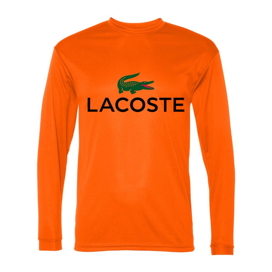 Men's Lacoste Polyester Long Sleeve T-Shirt - Safety Orange