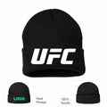 UFC White Logo Black Beanie Hat