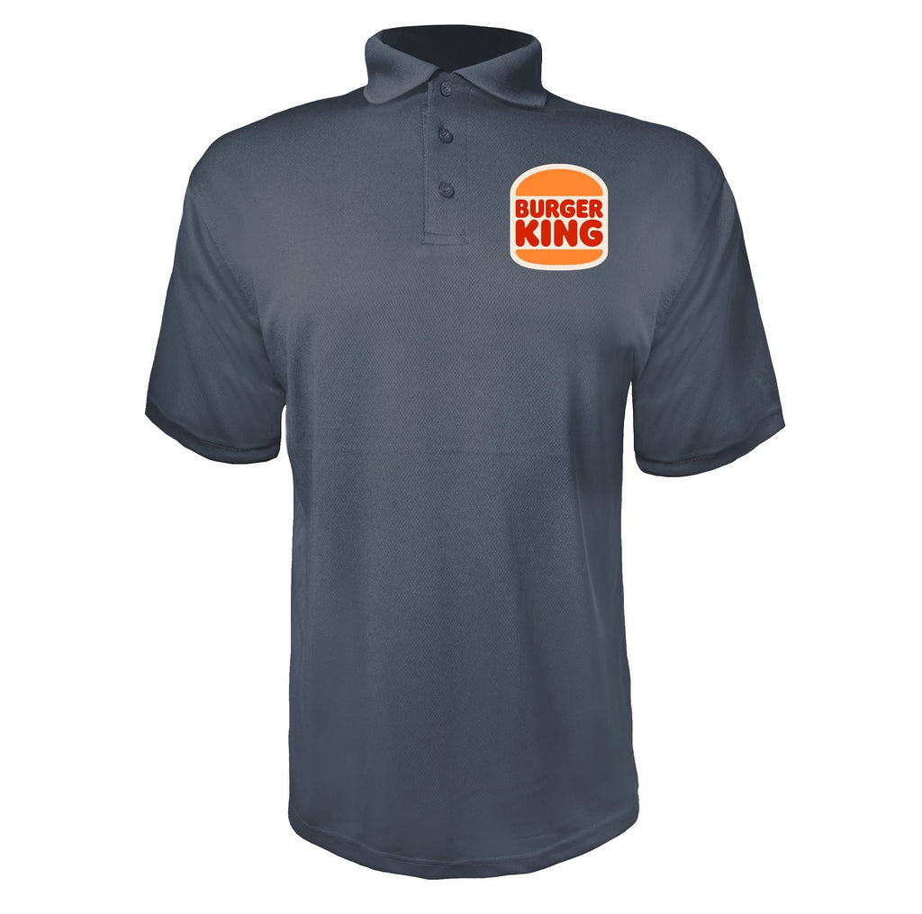Burger King men's polyester polo in Charcoal