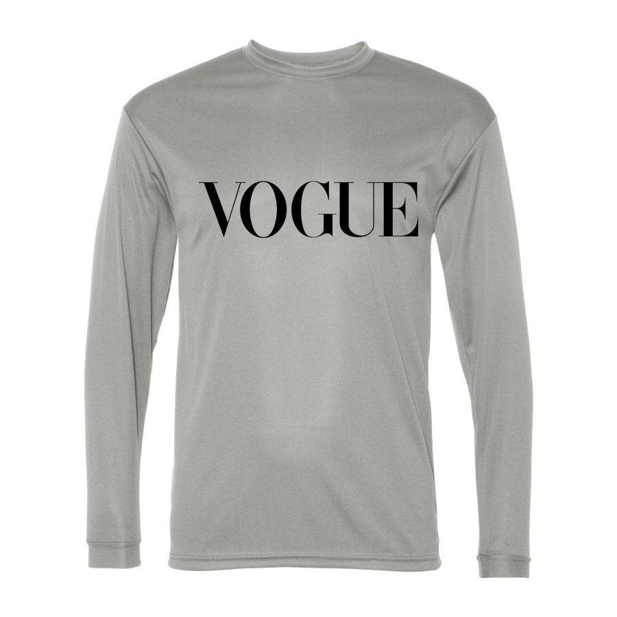 Men's Vogue Polyester Long Sleeve T-Shirt - Silver