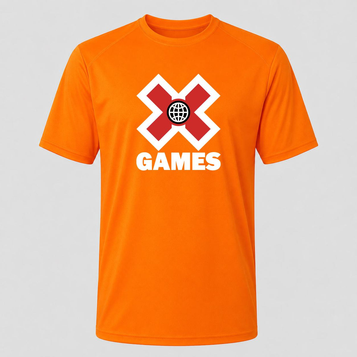 Men's X Games White Performance T-Shirt - Orange