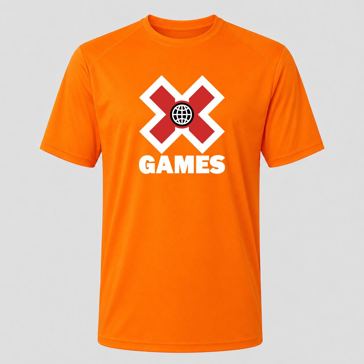 Men's X Games White Performance T-Shirt - Orange