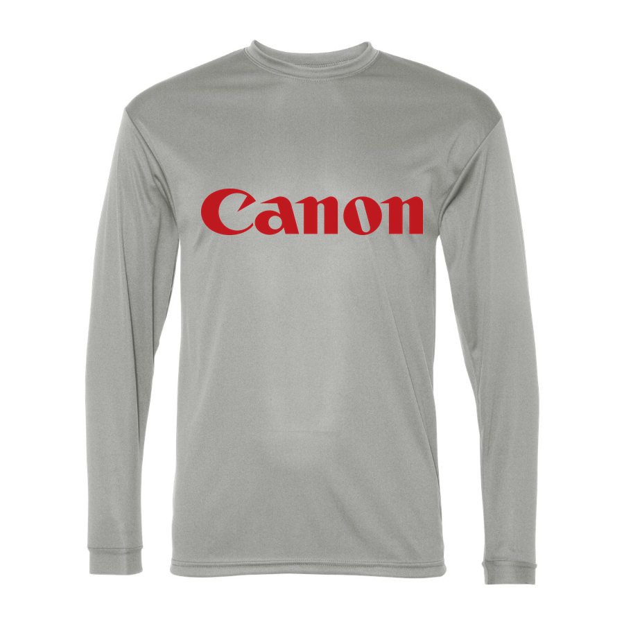 Men's Canon Polyester Long Sleeve T-Shirt - Silver