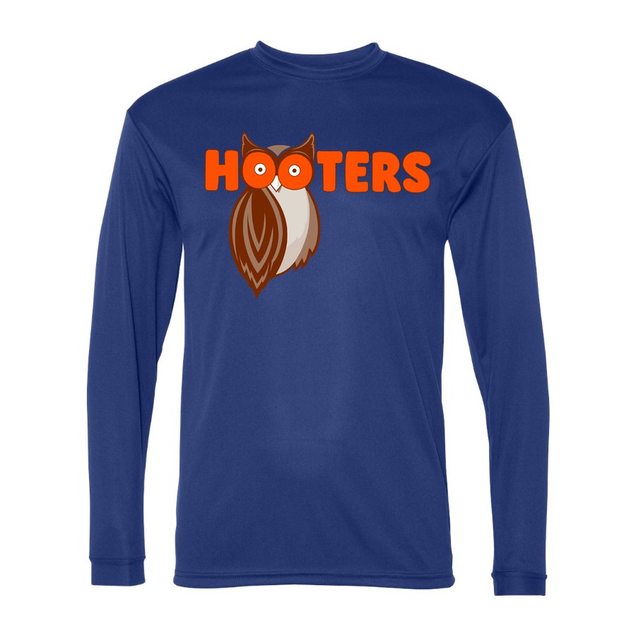 Men's Hooters Polyester Long Sleeve T-Shirt - Royal Blue