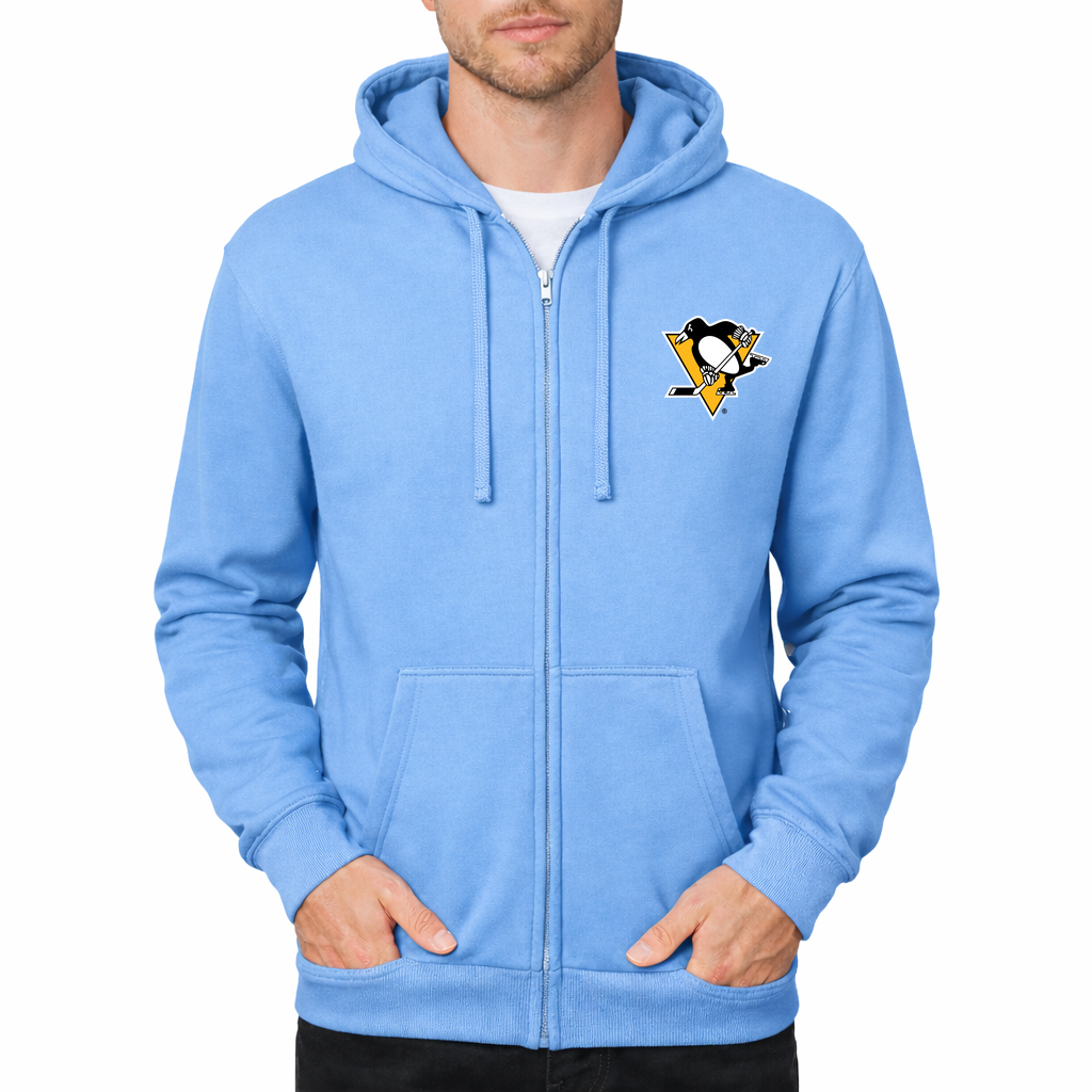 Men's Pittsburgh Penguins Zipper Hoodie - Sky Blue