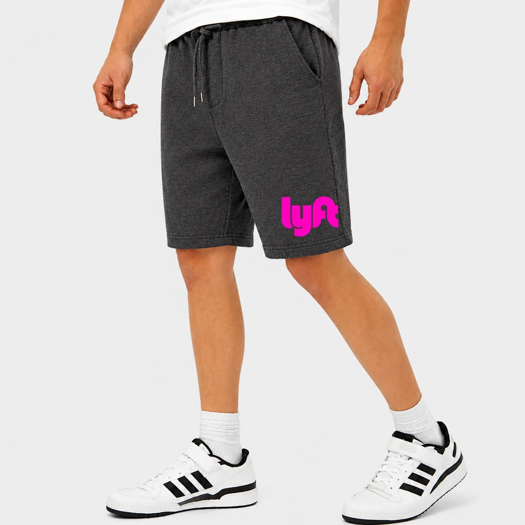 Men's Lyft Pink Cotton Shorts - Charcoal