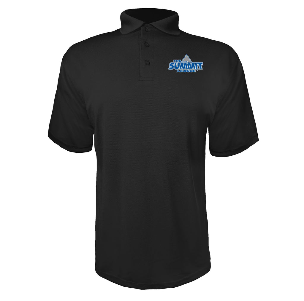 The Summit League Black polyester polo