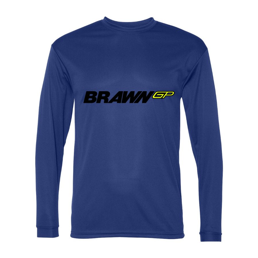 Men's Brawn GP Polyester Long Sleeve T-Shirt - Royal Blue