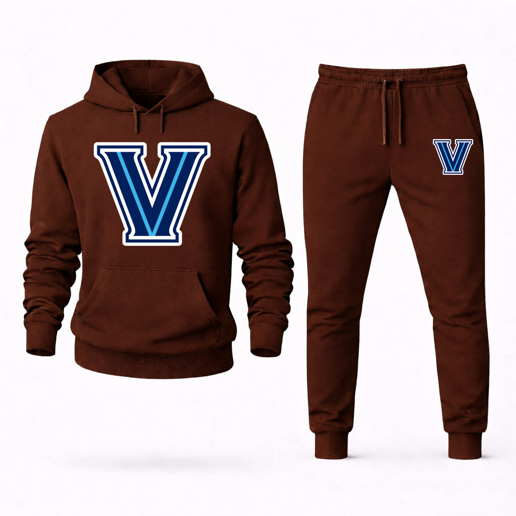 Villanova Wildcats Hoodie and Joggers Set - Brown