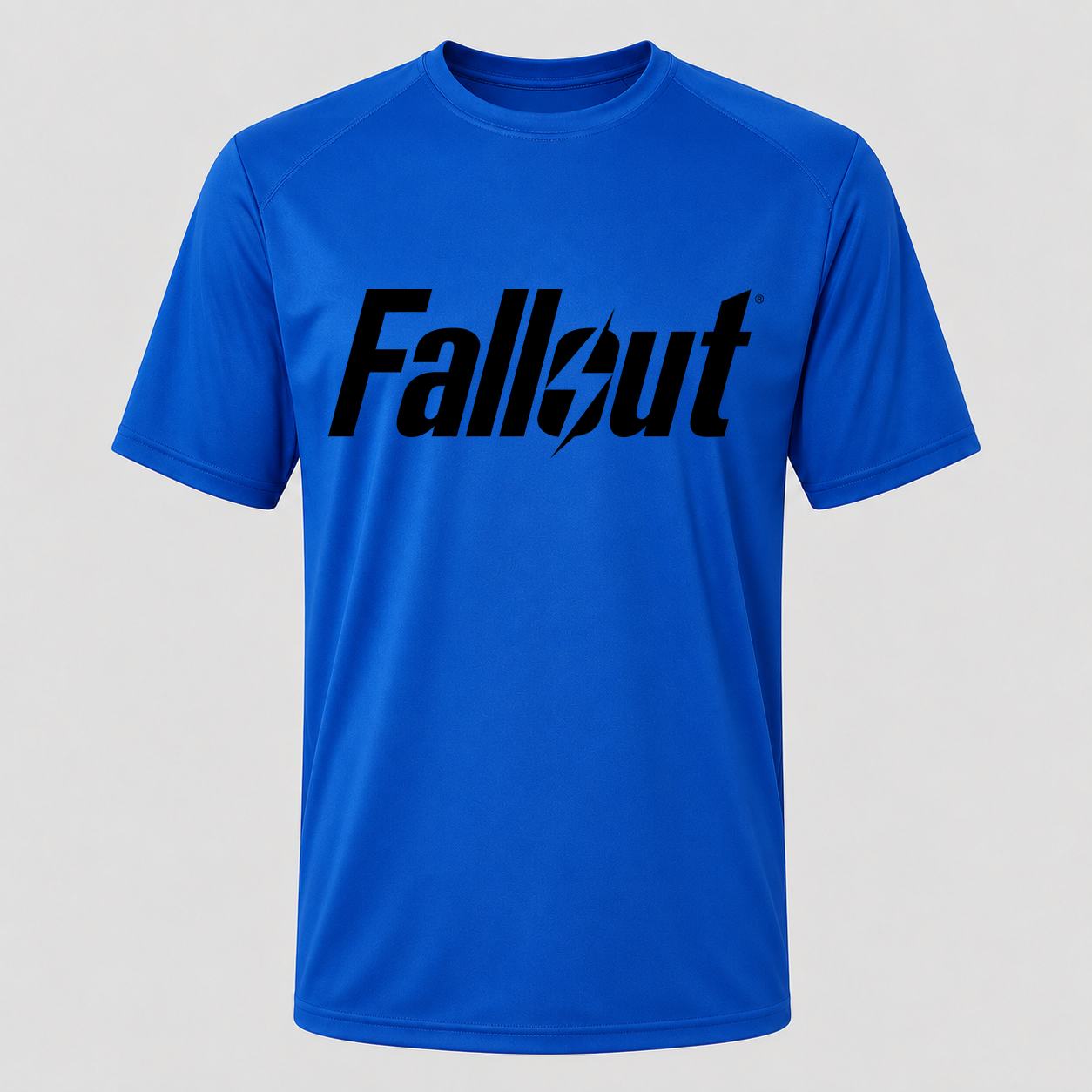 Men's Fallout Black Performance T-Shirt - Royal Blue
