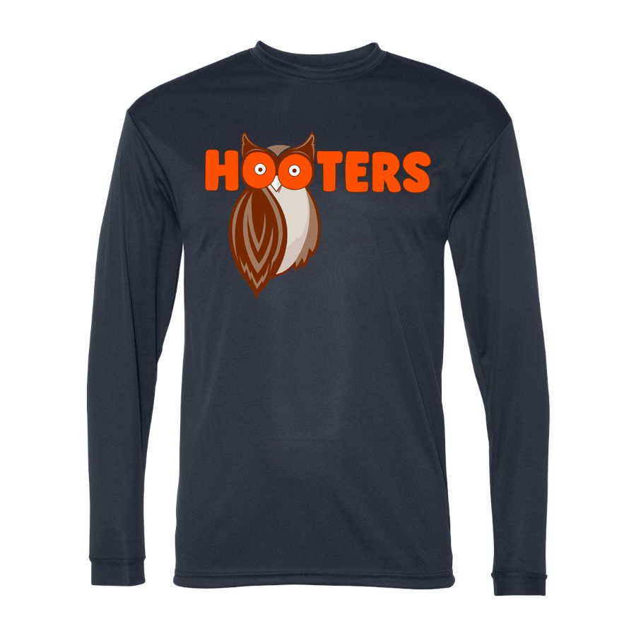 Men's Hooters Polyester Long Sleeve T-Shirt - Navy