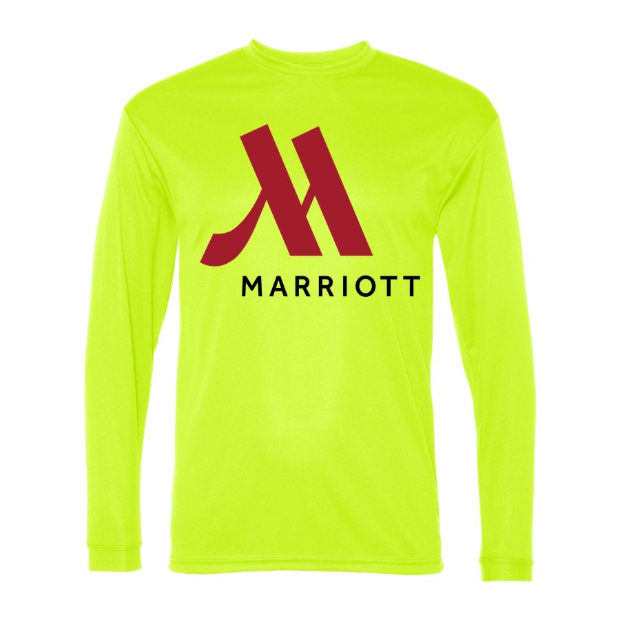 Men's Marriott Polyester Long Sleeve T-Shirt - Safety Yellow