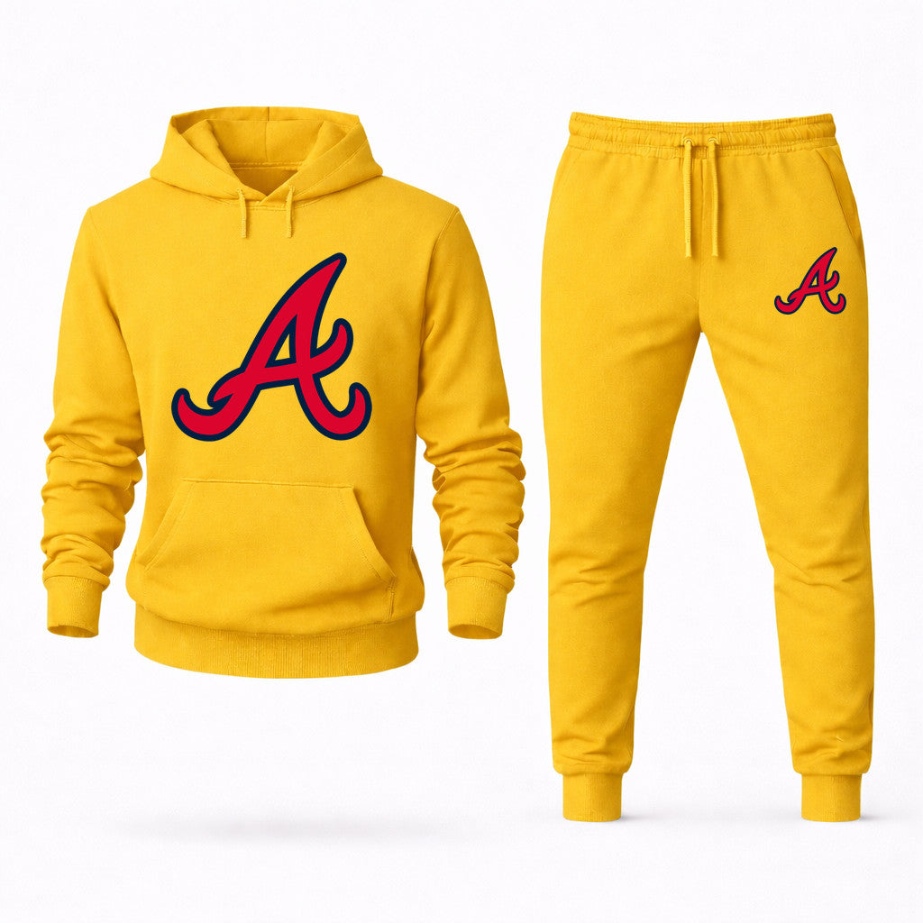 Atlanta Braves Hoodie and Joggers Set - Yellow