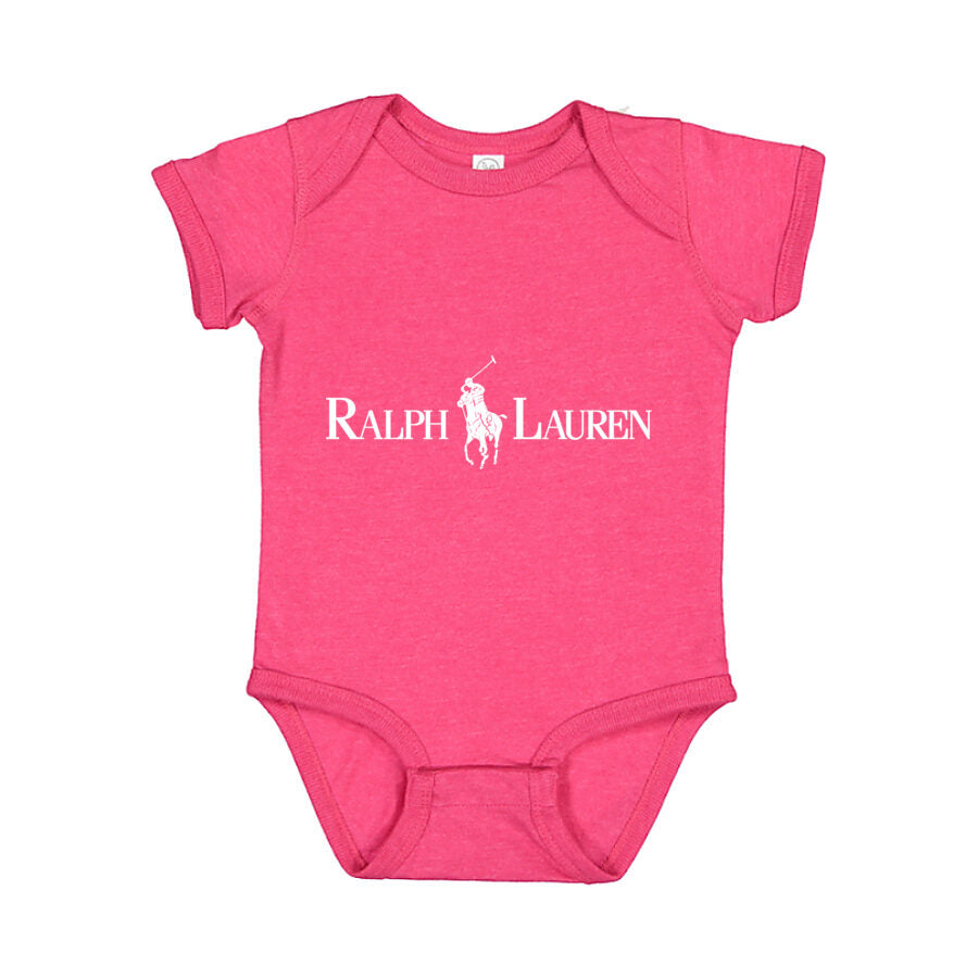 Polo Ralph Lauren White Logo Baby Romper Onesie - Pink