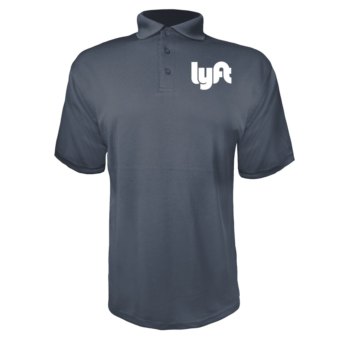 Lyft White men's polyester polo in Charcoal