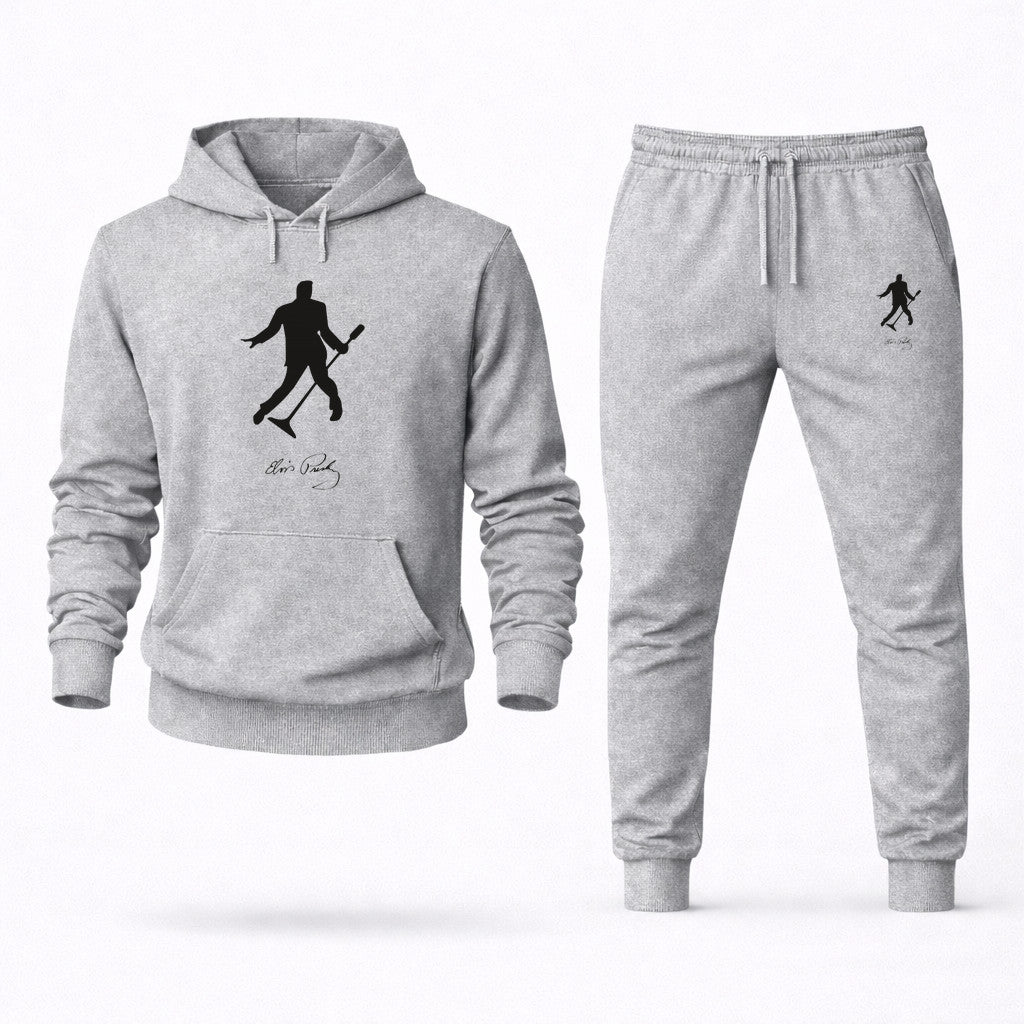 Elvis Presley Hoodie and Joggers Set - Grey