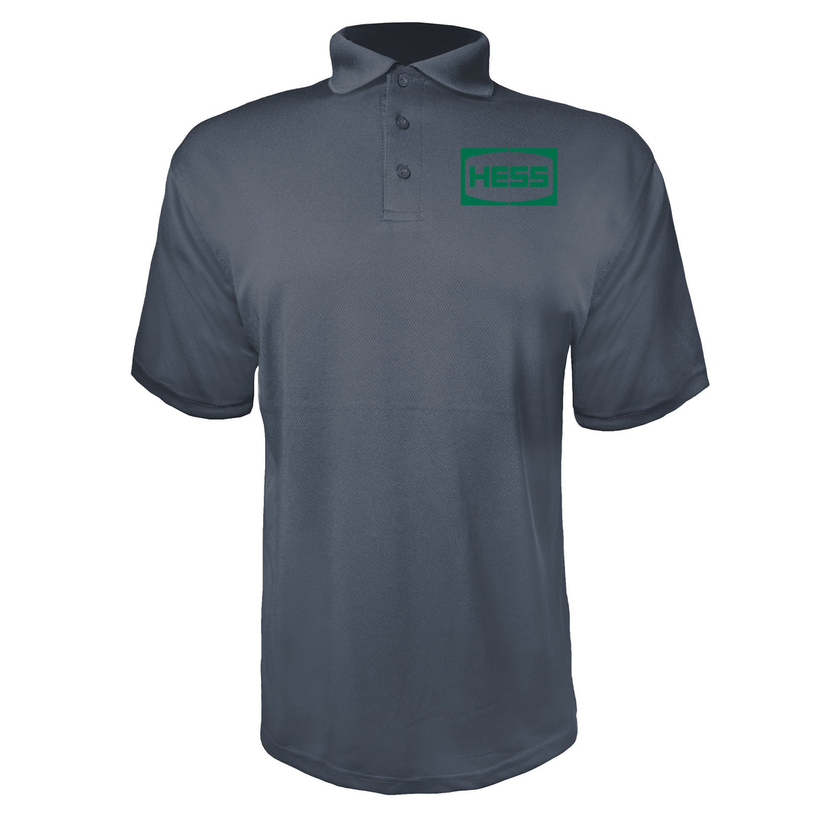 Hess men's polyester polo in Charcoal