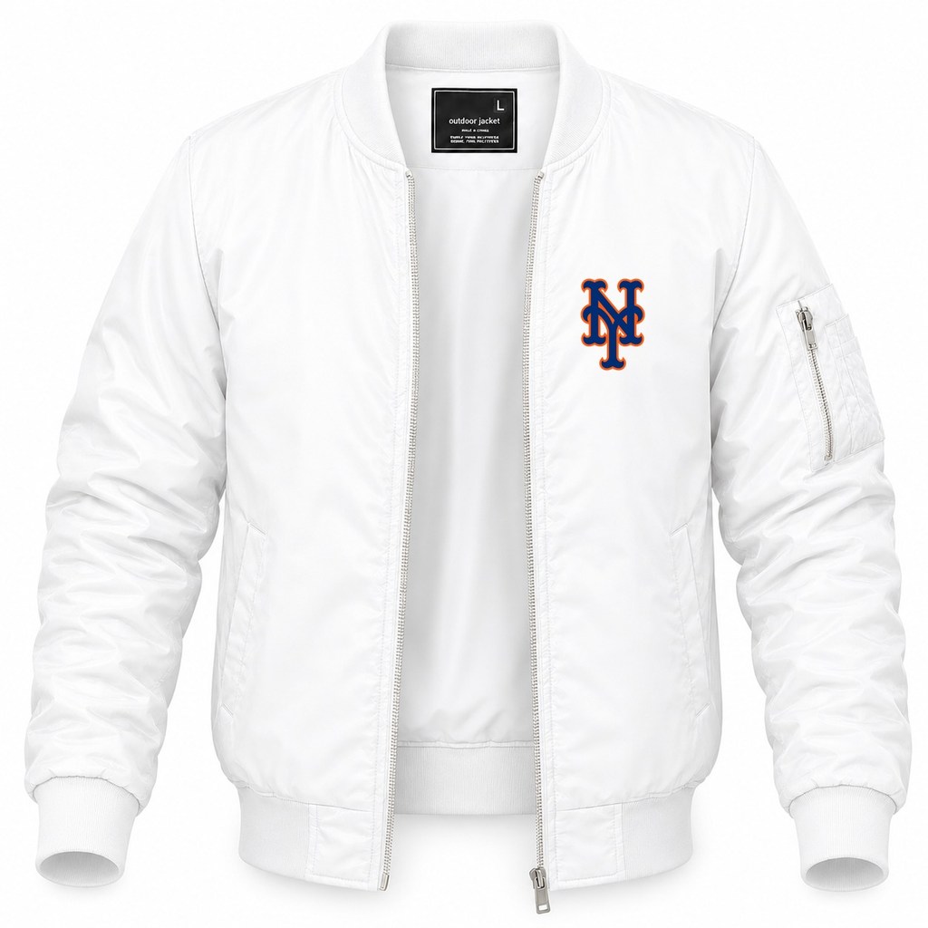 Men's New York Mets Lightweight Bomber Jacket - White
